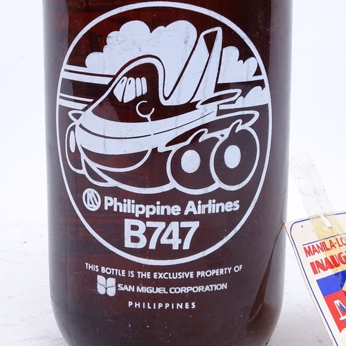 428 - A 1 litre bottle of San Miguel Pale Pilsen, retailed by Philippine Airlines B747, and a collection o... 