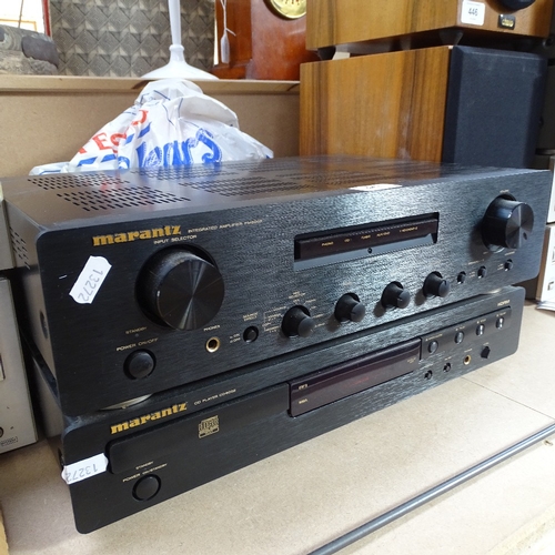 447 - A Vintage Marantz 2-section stacking Hi-Fi system, comprising integrated amplifier PM6002 and CD pla... 