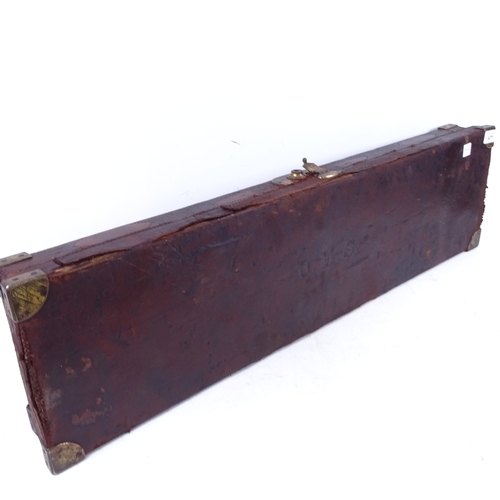 471 - A 19th century leather-covered shotgun case, by Cogswell & Harrison Ltd, length 83cm