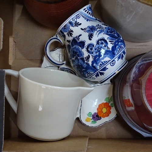 477 - Various ceramics, including Chinese bowls, Studio pottery jar, stoneware jars etc (boxful)