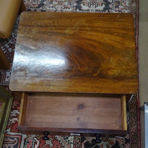 1363 - A Georgian mahogany lamp table, with single frieze drawer, raised on tripod base, W53cm, H72cm