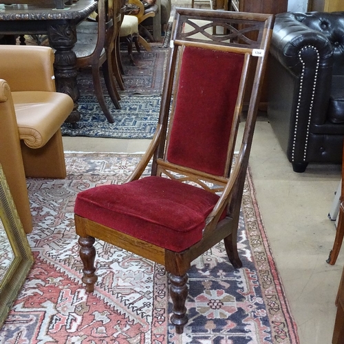 1364 - A 19th century rosewood nursing chair