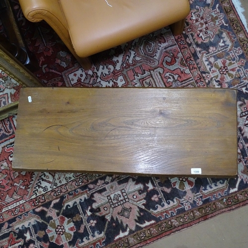 1380 - A rectangular oak and elm stool, L90cm