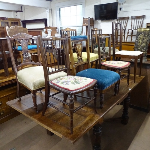 1407 - 7 various Victorian mahogany and marquetry inlaid chairs