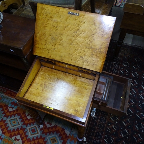 1410 - A Victorian walnut Davenport, W54cm