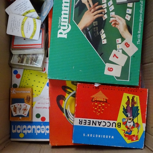 497 - A quantity of Vintage board games, including Rummikub, Flutter etc (boxful)