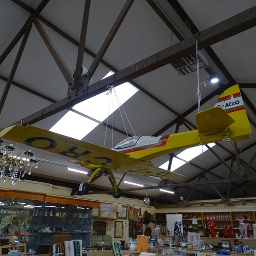 544 - A petrol-fuelled radio-controlled Vintage style model plane, wingspan 156cm, missing remote control