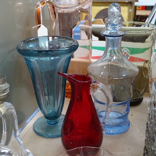 563 - Whitefriars decanter and jugs, paperweights etc