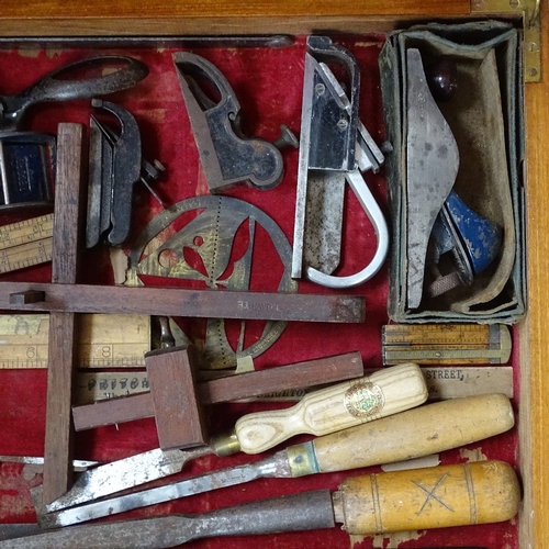 578 - A gentleman's tool chest with tools, a box of furniture casters etc, and a bowling balls set