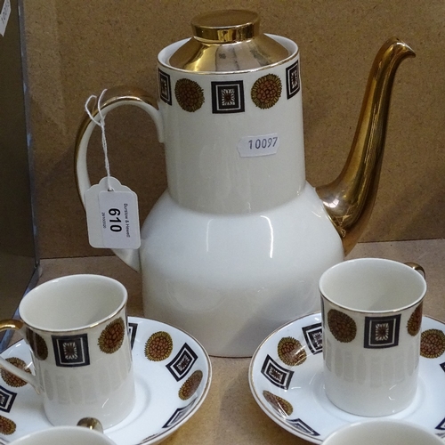 610 - 1970s Staffordshire bone china coffee service