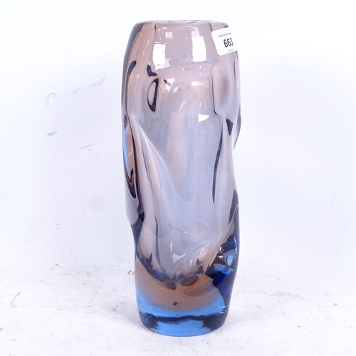 663 - An Art glass vase, 28.5cm