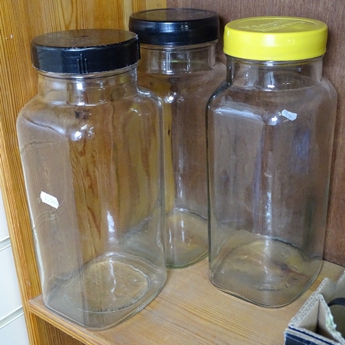 685 - 4 Vintage glass sweet shop jars, 30cm