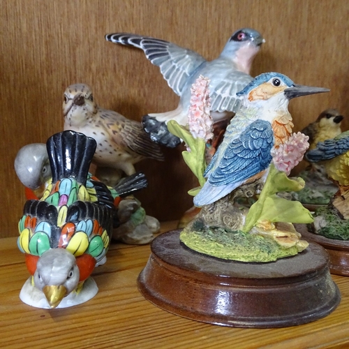 693 - A Beswick eagle, 11cm, and various composition and porcelain birds