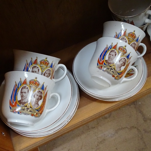 725 - 2-part tea sets, and George VI Coronation teaware