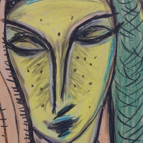 928 - Swedish School, coloured pastels, woman's head, unsigned, 11