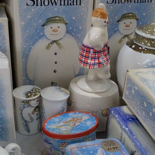 756 - A collection of boxed Royal Doulton Snowman figures, and other Snowman memorabilia