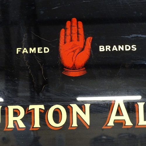 770 - An Ind Coope & Allsopp Burton Ales reverse painted glass advertising sign, 45cm x 52cm, framed