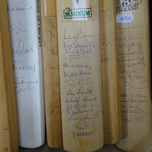 787 - Various signed full size and miniature cricket bats, including Surrey County Cricket Club bat signed... 