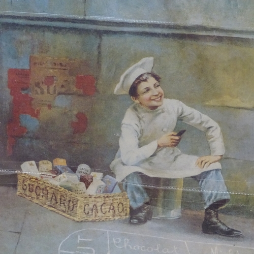 796 - An early 20th century French Chocolat Suchard cardboard advertising sign, 43cm x 61cm