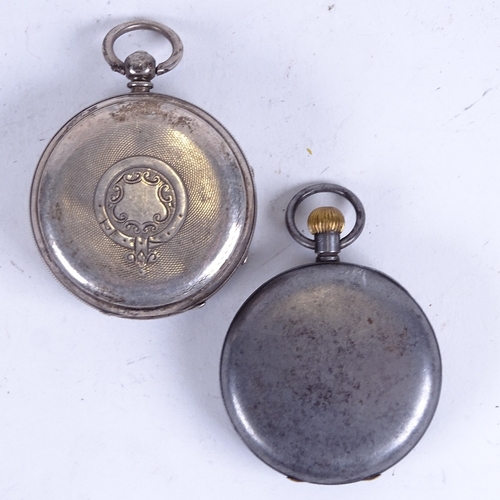 1057 - An engine turned silver-cased key-wind pocket watch, with a secondary dial, movement no. 20016, and ... 