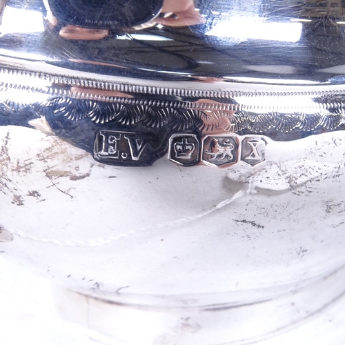 1121 - A 20th century silver sauce boat and matching sugar bowl, retailed by Viners Ltd, Sheffield 1965, 14... 