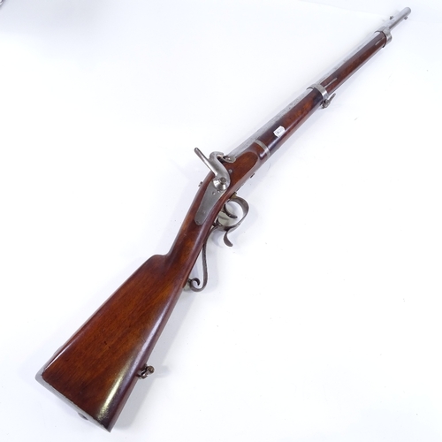 130 - A percussion rifle, barrel length 71cm