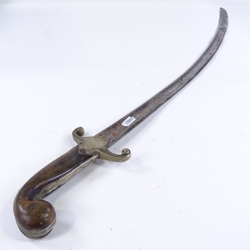 131 - A 19th century Russian sabre with horn-mounted handle