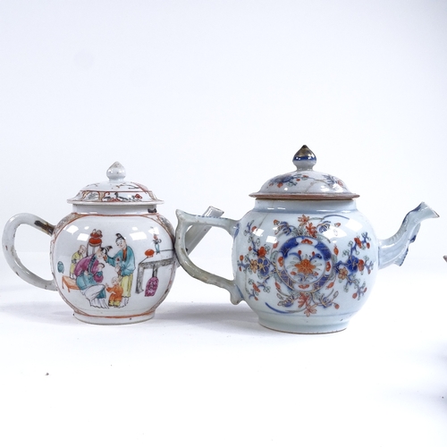 80 - 4 Chinese 18th century porcelain teapots (A/F)