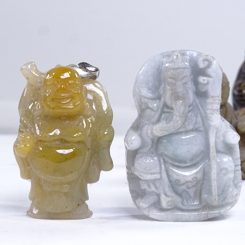 176 - A group of Oriental jade, tigers eye and other hardstone carvings