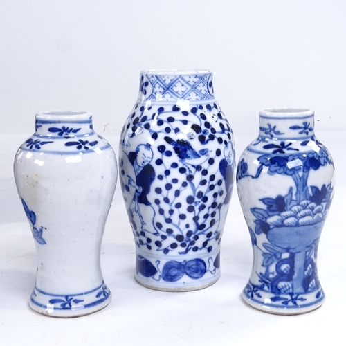 212 - A group of Chinese blue and white porcelain vases, largest height 22cm (6)