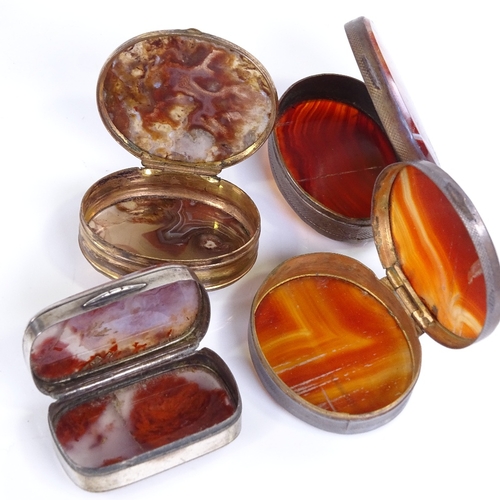 219 - A group of mainly 19th century agate set pillboxes (7)