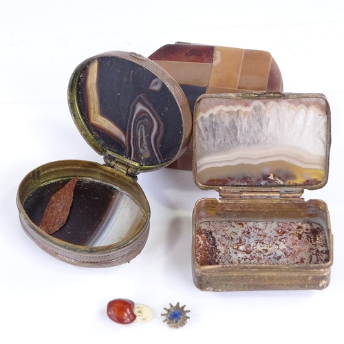 219 - A group of mainly 19th century agate set pillboxes (7)