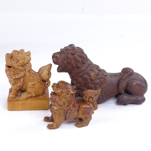 235 - 5 Japanese carved wood dragon figures and netsuke, largest length 9.5cm (5)