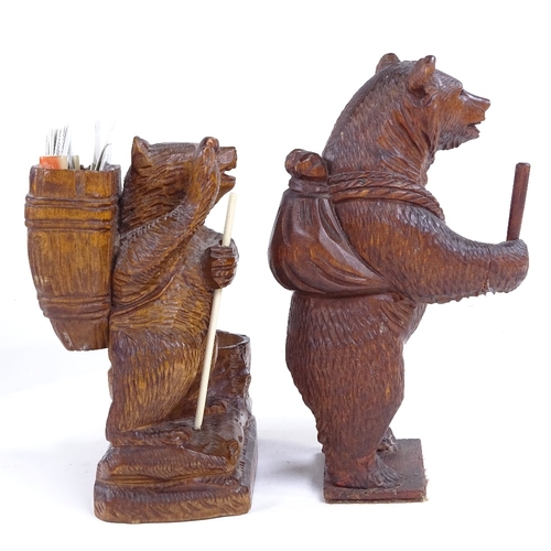 262 - A group of 19th century Black Forest carved wood bears, tallest 16cm (5)