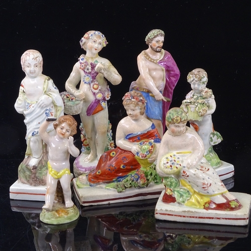 273 - A group of 18th and 19th century pearlware Classical figures, and other Continental porcelain figure... 