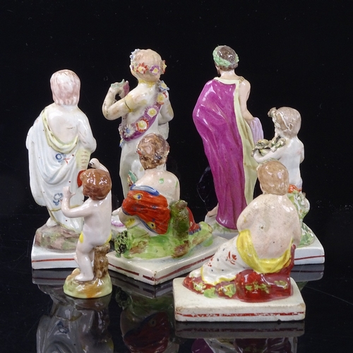 273 - A group of 18th and 19th century pearlware Classical figures, and other Continental porcelain figure... 