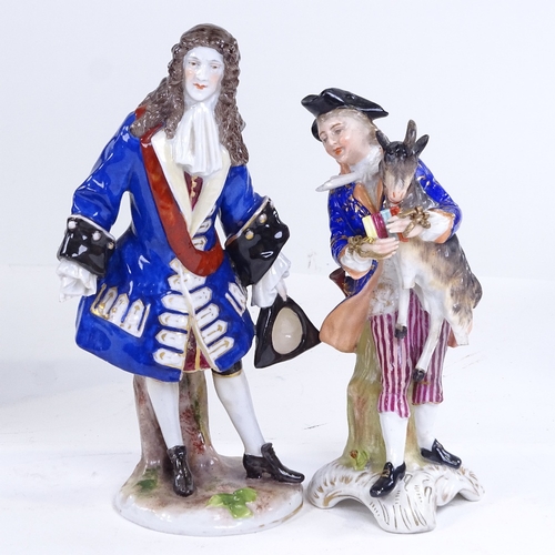 274 - 2 19th century German porcelain figures, largest height 20cm (2) (A/F)