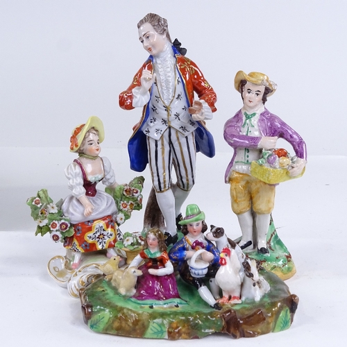 276 - A group of porcelain and pearlware figures, largest height 15cm (9) (A/F)