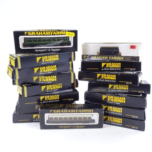 351 - A collection of Graham Farish N gauge model railway locomotives and coaches, all boxed