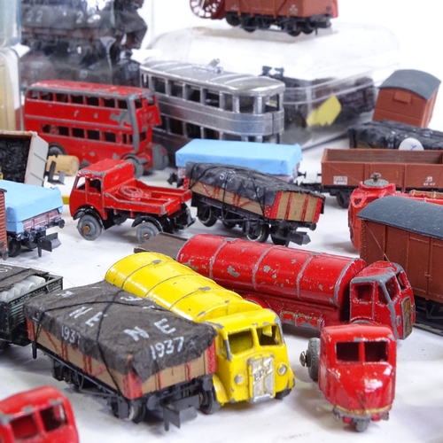 353 - A collection of N gauge model railway coaches, diecast vehicles etc