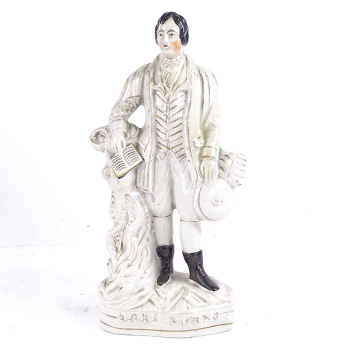 372 - A 19th century Staffordshire Pottery figure of Robbie Burns, height 32cm