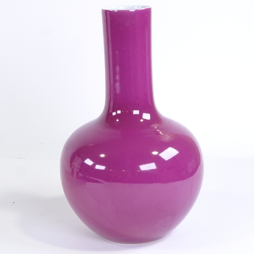 436 - A Chinese deep red glaze porcelain narrow-neck vase, 6 character mark, height 30cm