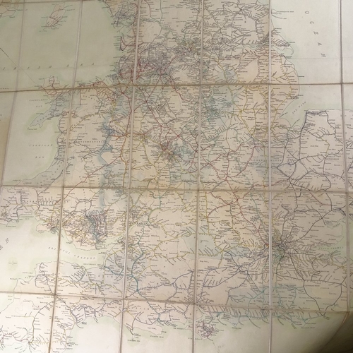 438 - 1877 Smith & Ebbs Station Map of the Railways in Great Britain, designed by Z Macaulay, linen-backed