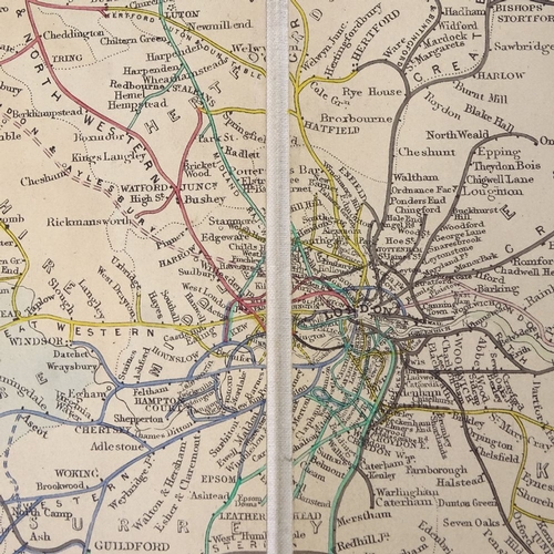 438 - 1877 Smith & Ebbs Station Map of the Railways in Great Britain, designed by Z Macaulay, linen-backed