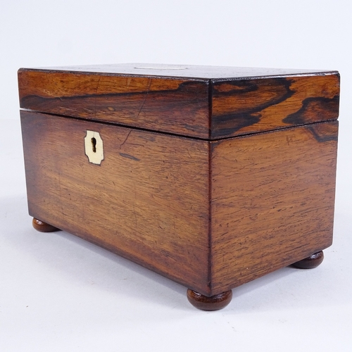 454 - A 19th century rosewood tea caddy, with rosewood mounts, length 19cm