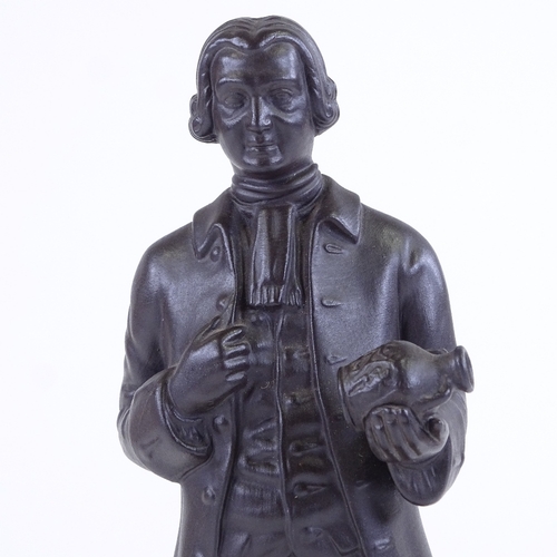 456 - Wedgwood Basalt Pottery figure of Josiah Wedgwood, height 22cm