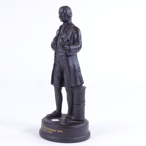 456 - Wedgwood Basalt Pottery figure of Josiah Wedgwood, height 22cm