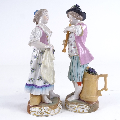 470 - Pair of Meissen porcelain country figures, height 20cm