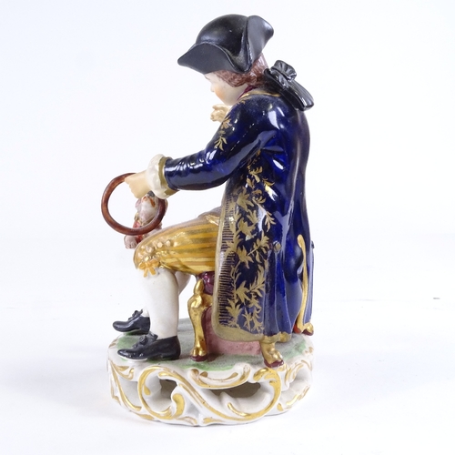 473 - Bloor Derby, porcelain figure, boy with a dog, pattern no. 362, height 16cm