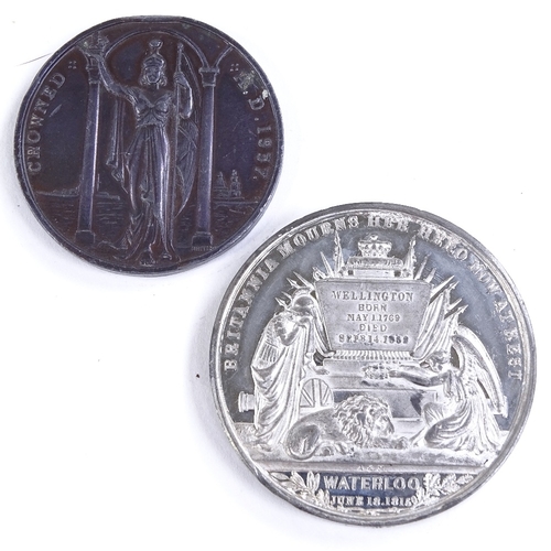 489 - A Duke of Wellington commemorative medallion, and a 1937 Coronation commemorative medallion (2)